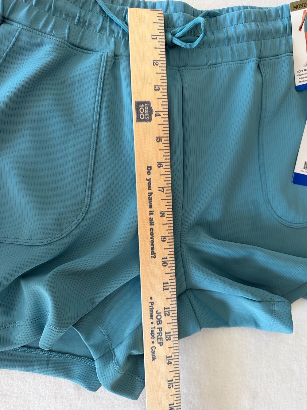 Mondetta-Women’s Blue Scuba Short Ribbed Active Short Size L NEW WITH TAGS. - Picture 16 of 16